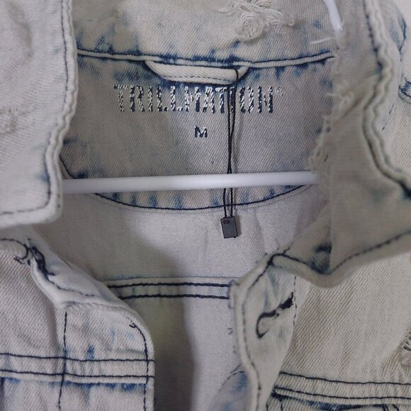 A MUST HAVE TRILLNATION Distressed Denim Jacket Adult Medium - Picture 9 of 14